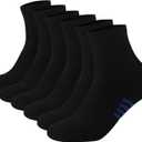 Wildarms Men's 6 Pack Running Socks - Arch Support & Breathable, Moisture-Wicking Cotton Socks for Sports & Outdoor (10-13, Black)