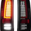 LED Tail Lights Pair Compatible with Ford F250 F350 F450 F550 Super Duty 2008-2016, Rear Brake Lamps Taillights Assembly, Chrome Housing Smoked Lens