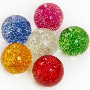 6 Pcs Glitter Bounce Balls, 42mm Super Bouncy Balls Gift,6 Colors Large Rubber Bounce Ball for Kids, Party Favors, Classroom Prizes