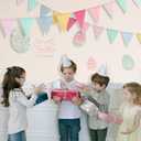Pennant Banner Flags Pastel - GREATRIL Colorful Triangle Banners for Birthday Easter Classroom School Carnival Garland Outdoor Burlap Bunting Party Decorations 4 Strings