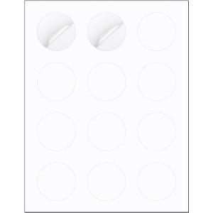 Methdic 2" Diameter High Visibility Printable Round LabelsMatte White360 Customizable Blank Stickers