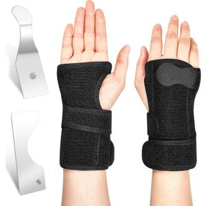 Shappy Bowling Wrist Support Brace with Thumb Spica Splint Right Hand Breathable Wrist Gloves Splint with Removable Aluminum Plate for Women Tendonitis Arthritis Sprains (Black)