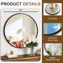 Round Bathroom Mirror for Wall, 2 Pack 26" Black Circle Mirror, Tempered Glass Bathroom Mirror for Over Sink, Modern Metal Framed Round Vanity Mirror for Entryway, Bedroom, Living Room