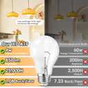 A19 LED Light Bulb, 60 Watt Equivalent, Soft White 3000K, 850LM, E26 Base, Non-Dimmable, 9W Bright White, 24-Pack