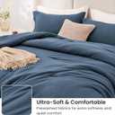 Love's cabin Navy Blue Queen Comforter Set, 3-Piece Prewashed Queen Size Bedding Set with 1 Comforter (90" x 90") and 2 Pillowcases (20" x 26"), Lightweight & Breathable Bed Set for All Seasons | Soft, Breathable, Lightweight, Comfortable