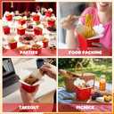 Affrolling 100 Pack 16 oz Chinese Take out Boxes Paper Take Home Boxes, Leakproof Greaseproof Food Containers Stackable Paper Food Containers for Restaurant Catering Event and Party(Red)