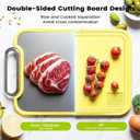 Titanium Cutting Board for Kitchen, Cutting Boards Non Toxic Double Sided Metal Pure Titanium and Wheat Straw PP Chopping Board Food Grade Easy to Clean Large Size 16"*10"*0.9"(Yellow)