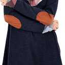 Alaster Queen Women's Long Sleeve Fall Dresses 2024 Trendy Casual Plaid Cowl Neck Winter Tunic Dress for Women (Medium, Navy Blue)