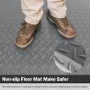 Nisorpa Garage Floor Rubber Mat,4Ft x 8.2Ft Rubber Flooring Rolls,1/8 Inch Thick Heavy Duty Diamond Plate Rubber Garage Floor Covering Waterproof Park