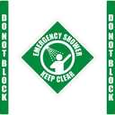 NMC Emergency Shower Walk-On Floor Marking Kit, Configurable (Includes 12 X 12 Center Floor Sign and Marking Strips with Corner Angles), Smooth Non-Slip Surface, WFKSM02