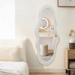 BST FURNH Small Cloud Mirror - Unique 44x21 Inch Full Length Wall Mounted Tall Mirror for Bedroom, Bathroom, Living Room