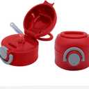 12oz Replacement Lid with 1 Straw for Kid Tumbler,1 pcs Leak-Proof and Spill-Proof Straw Lids for Brand, BPA Free, (red)