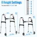 HOMLAND Standard Walkers for Seniors, 6.5lb Lightweight Foldable Walker