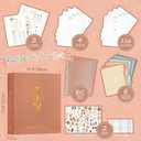 Lanpn Recipe Binder 8.5x11 3 Ring Kit, Waterproof Organizer Binder with 60 Plastic Sleeves,116 Recipes, Dividers,Labels & Stickers, Blank Recipe Book to Write in Your Own Recipes, Rose