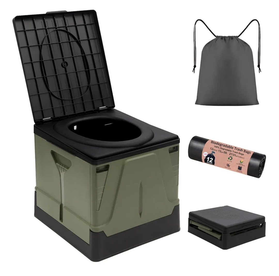 Portable Toilet Camping Toilets for Car Indoor Outdoor Commode Foldable Travel Potty for Camping,Tent,Hiking,Boating,Long Road Trips,Traffic jam,Home