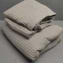 David's Home Waffle Weave Duvet Cover Set King Size,Soft Breathable 3pcs Comforter Cover Set with 2 Pillowcases,Textured Home Decor Bedding Set Cozy for All Seasons, Nature 104"90",No Comforter (Natural)