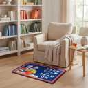 Dunzy Keep Calm and Read On Mat Classroom Calm Down Corner Rug 36" x 24" Non-Slip Carpets Black Rug for School Living Bedroom Playroom