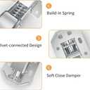 Chibery 4 Pack 90 Degree Soft Close Surface Mount Spring Hinges, Easy Installation No Pre-drilled, Noiseless Frameless Hidden Concealed Kitchen Cabinet Hinge for Cupboard Folded Replacement Hardware