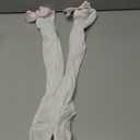 Leg Avenue womens Satin Bow Accent Thigh Highs (One Size, White/Light Pink)