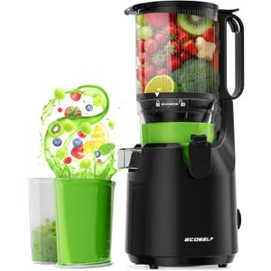 ECOSELF Cold Press Juicer Easy to Clean, Juicer Machines with 5.5" Mega Mouth & Large Feed Chute for Whole Fruits & Vegetables, Professional Juice Extractor Machine for Batch Juicing, High Juice Yield