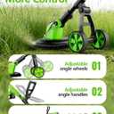 12-Inch Battery Powered String Trimmer with Wheels, 800W Brushless 4-in-1 | Foldable Weed Eater with Dual 21V 4.0Ah Batteries, Up to 70 Min Runtime for Lawn Trimming, Edging, Mowing, Brush Cutting