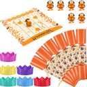 6 Packs Thanksgiving Party Table Favors Thanksgiving No Snap Crackers Poppers with Wind up Turkey Paper Hat Fall Holiday Table Favor Supplies Racing for Adults