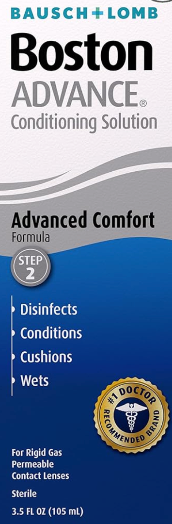 Boston Advance Conditioning Solution, Conditions & Wets Rigid Gas Permeable (RGP) Lens for Comfortable Wear, 3.5 Fl Oz