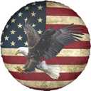 Spare Tire Cover Bald Eagle American Flag Tire Covers Protector Wheel Tire Covers Weather-Proof for Trailer RV SUV Truck Camper Travel Trailer Accessories Polyester (Bald Eagle, 14inch)