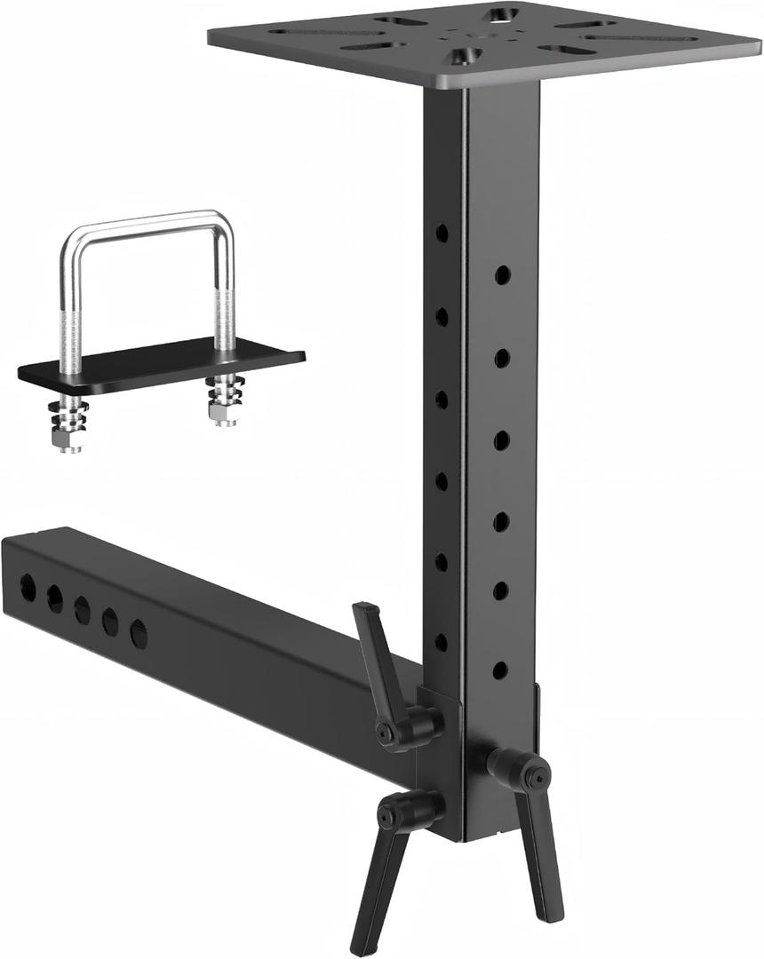 Heavy-Duty Hitch Mount Vise Plate Holder with Adjustable Height - Fits 2 inch x 2 inch Receiver with Standard Mounting Vise Plate