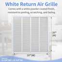 Howeall 20"W x 20"H [Duct Opening Size] Steel Return Air Grille, Air Return Vent Cover for Ceiling and Sidewall - HVAC Air Vent Covers - [Outer Dimensions: 21.75"W x 21.75"H]