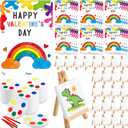 Sabary 32 Sets Valentines Party Favors for Kids Class Valentines Day Gifts Mini Watercolor Paint Set with Easel Valentine Card Painting Canvas Panel Brush for Preschool Classroom Prize Exchange
