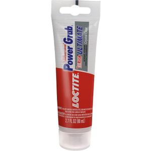Loctite Power Grab Ultimate Crystal Clear Construction Adhesive, 2.7 fl oz Squeeze Tube, 1 Pack - Versatile Construction Glue for Glass, Wood, Metal & More