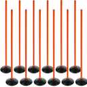 Orange Soccer Agility Poles Set Detachable Sports Trainning Speed Pole Slalom Poles with Rubber Base Sport Traning Equipment (Pack of 12)