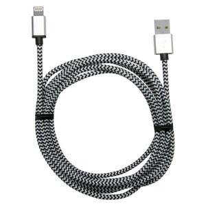 Zgear DC-AP8PMBM8-BKWHzp USB Cable, Nylon Fiber, Black/White