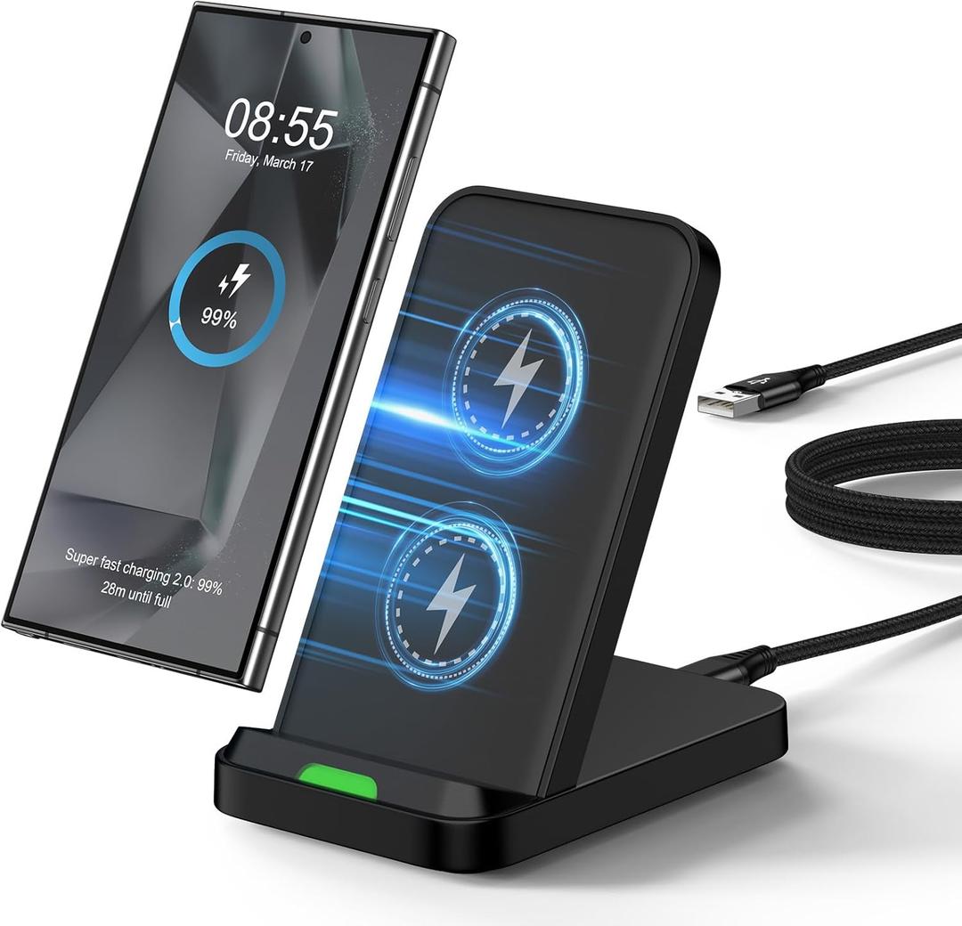 for Moto Edge 2024 Wireless Charger for Moto Razr 2024,Moto G Stylus/Power 5G 2024,15W Fast Wireless Charging Station for iPhone 16 15 14,Samsung Galaxy S25 Ultra S24 S23 S22,Google Pixel 9 Pro XL 8 7 (Black)