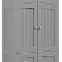 ChooChoo Tall Bathroom Storage Cabinet with 6 Doors, Freestanding Floor Cabinet with Adjustable Shelves, Grey Pantry Cabinet for Bathroom, Kitchen, Laundry Room