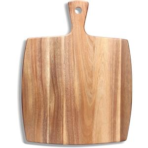 16.6"x13" Large Acacia Wood Cutting Board with Handle Big Wooden Charcuterie Boards Butcher Block Meat Cutting Boards for Kitchen Decor Bread Cheese Serving Platter Thick Teak Chopping Board Food Tray