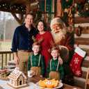 Merry Christmas Door Banner, Winter New Year Large Door Cover, Holiday Backdrop Banner Christmas Party Supplies 70.9 x 35.4 Inches (E)