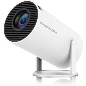 Mini Projector, Support 4K 1080P Portable Projector with Dual Band WIFI6 5G Wireless 5.2 Bluetooth Android 11, 200 ANSI Lumens, 180 Rotatable, Auto Keystone Correction,35"-130" Screen Video Projector (White)