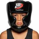 Boxing Headgear 1 Pack, Adjustable Boxing Head Gear Helmet for Adult Men & Kids, Closed-Type Safe, for MMA Sparring, Muay Thai, Kickboxing Training Gear, Strong Grip (Black)