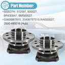 500027H 33406787015 2PCS Rear Left & Right Wheel Hub Bearing Assembly Compatible with BMW X3 2011-2017, X4 2015-2018 Replace# 33406867815
