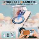 for iPhone 16 Pro Clear MagSafe Case with 360 Rotatable Magnetic Stand Ring [16ft Protection] Scratch Resist Anti Yellow Slim Transparent Case 1 Screen Protector for iPhone 16 Pro 6.3"(Blue)