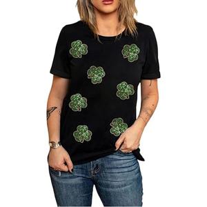 SELINK Womens Summer Short Sleeve Tops Halloween Sequin Pumpkin Printed T Shirts Casual Basic Graphic Tees, Size XL