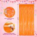 3 x 2PCS Macaron Orange Party Streamers 3.3x8.3Ft Foil Fringe Backdrop Curtains Tinsel Streamers Birthday Party Decorations Fringe for Graduation Wedding, Baby Shower Disco Party Anniversary Streamers