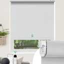 Allesin No Drill Motorized Blinds with Remote | Rechargeable Smart Blackout Roller Shades, Cordless Electric Window Blinds for Bedroom, Living Room, Home Office, Snow-Jacquard 28x72 Inches