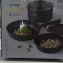 CAROTE 6pcs Pots and Pans Set Non Stick, Cookware Sets, Kitchen Set, Oven/Fridge Safe, Space Saving Pots Set, Nonstick Cooking Set with Versatile Detachable Handle, Induction RV Set, Jet Black