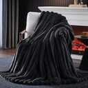 HaloRest Fluffy Faux Fur Throw Blanket Queen Size, Thick 1000GSM Soft Cozy Throw Blankets for Bed, Plush Striped Warm Fuzzy Blanket for Couch LivingRoom Home Decor & Gifts(80"x 90", Dark Grey)