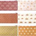 6 Pcs Boho Reusable Snack Bags and Sandwich Bags Food Safety Washable Lunch Snack Zipper Pouches for Kids Students Adults Food