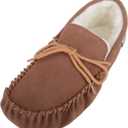 SNUGRUGS Men's Alfie Wool Lined Suede Sole Moccasin Slipper 12