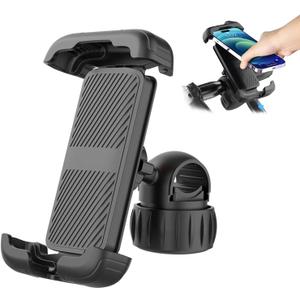 Generic Bike Phone HolderMotorcycle Phone Mount2024 Phone Holder for Motorcycle with Upgraded Handlebar Clamp, Fit iPhone 15/14/ 13 Pro Max, More 4.5-7"" Phones, Black